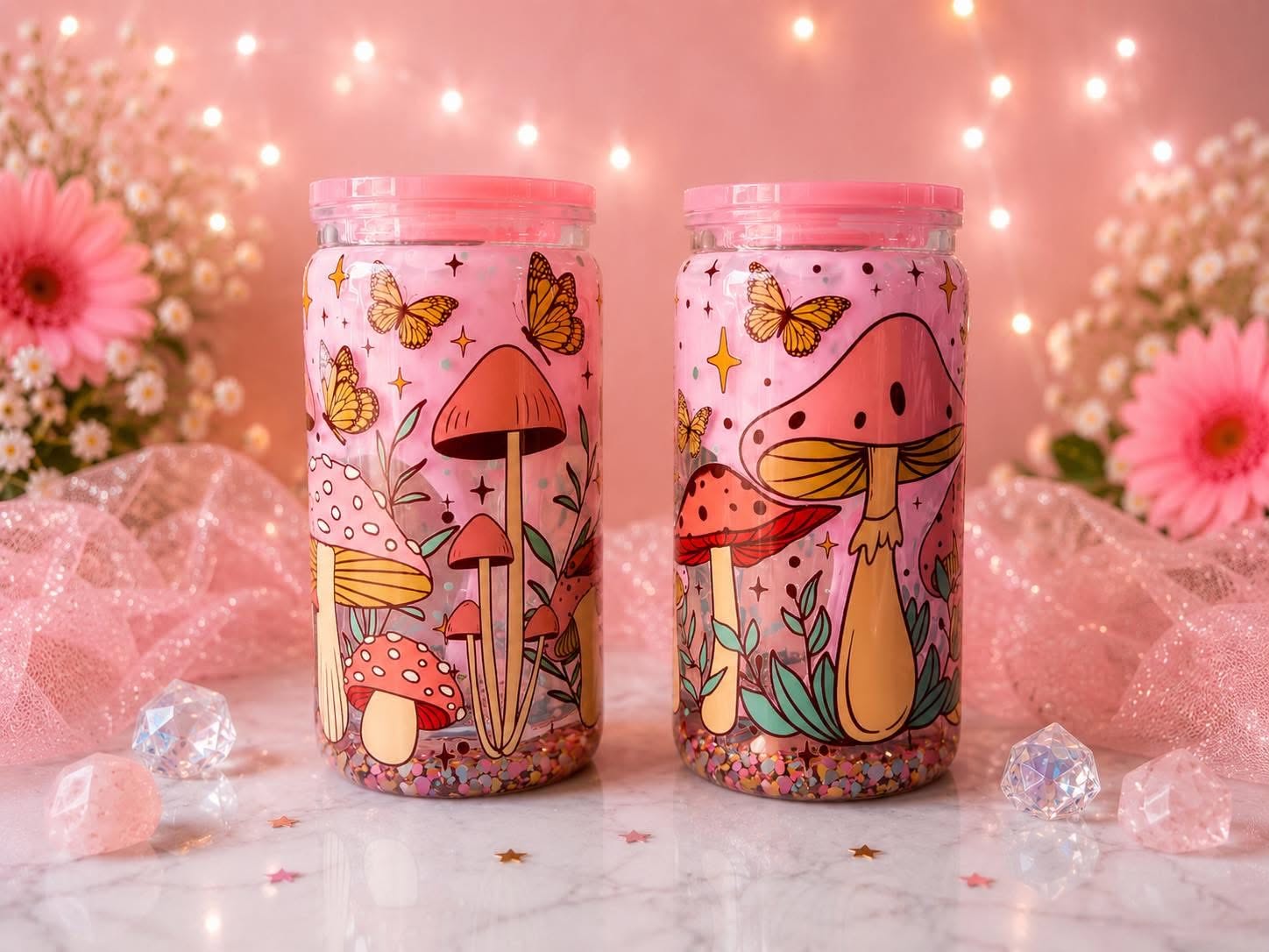 Cottagecore Mushroom 16oz Acrylic Snow Globe