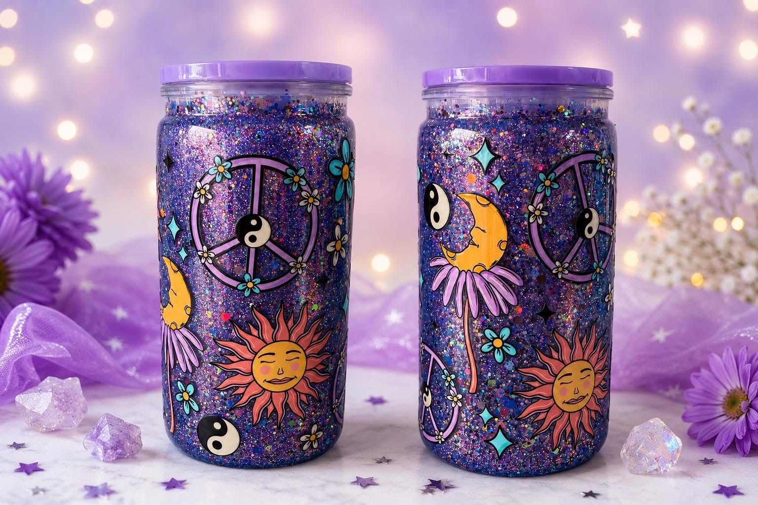 Celestial Boho 16oz Acrylic Snow Globe