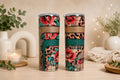 Boho Floral Leopard Plaid 24oz Plump Stainless Steel Epoxy Tumbler