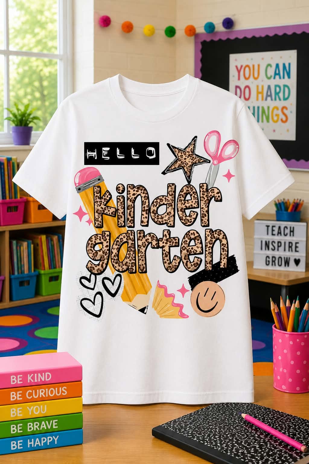 Hello Kindergarten Tee – Kids & Adults