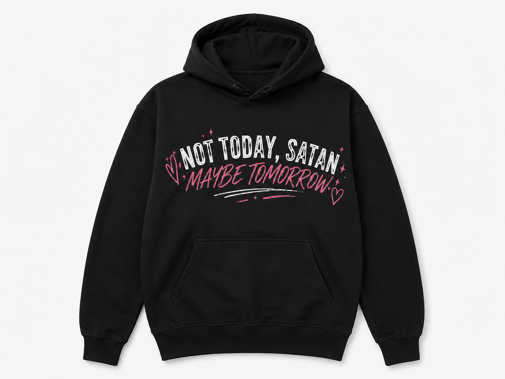 Custom Hoodie – Not Today Satan